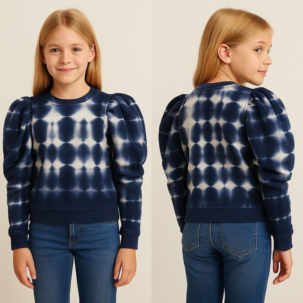 Ulla Johnson Girls Phoebe Shibori Tie Dye Sweater 10Y $135 Kids Pullover